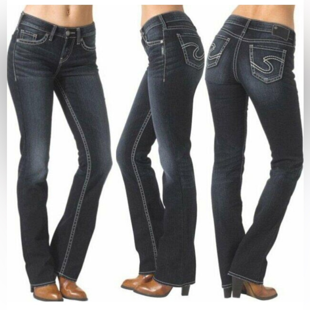 SILVER JEANS Berkley low-rise straight leg. Size: W29xL34. EUC.